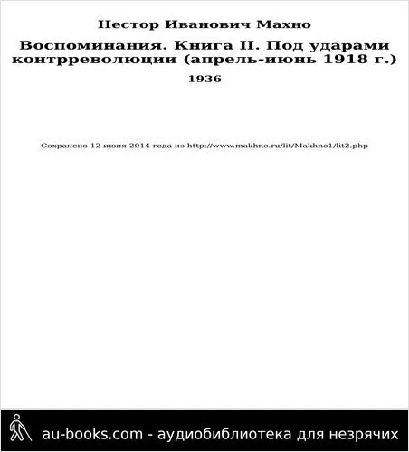 обложка аудиокниги Воспоминания. Книга II. Под ударами контрреволюции (апрель-июнь 1918 г.)